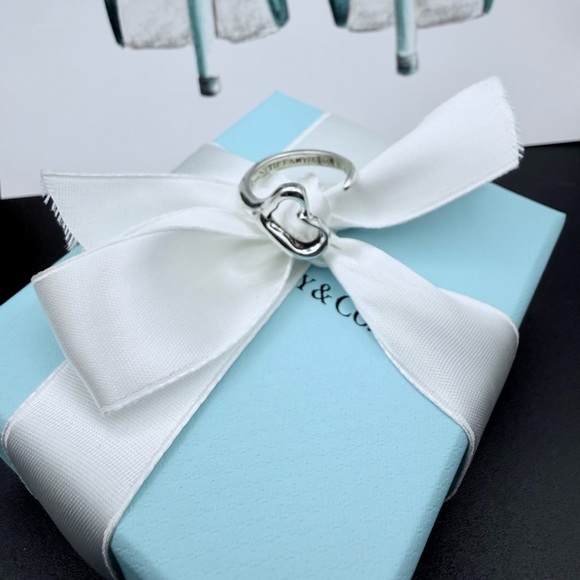 Tiffany & Co. Jewelry - Vintage Tiffany & Co. Elsa Peretti Open Heart Ring Sterling Silver Size 7.75